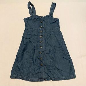 American Eagle Womens Size Small Denim Look Dress Cotton Button Front